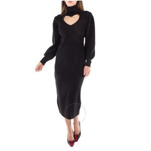 FARM Rio NWT Size S Sweater Dresses for Women's Black Heart Neckline Knit